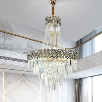 Šiuolaikinės loft kristalų liustra apšvietimo, aukštos kokybės aukso led hanglamp už kambarį, miegamojo, laiptai, patalpų apšvietimas