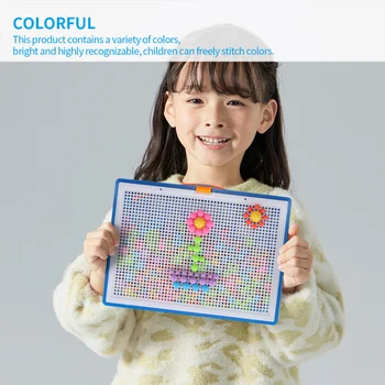 Švietimo ir Grūdų, Grybų Nagų Karoliukai Pažangi 3D Dėlionės Žaidimai, Dėlionės Valdybos Montessori Mozaikos Pen Montavimas Peg Vaikams