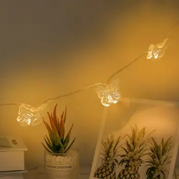 10 LED Tuščiaviduriai Iš Drugelio Formos Dekoratyvinis String Žibintai Naktį Lempos Atostogų