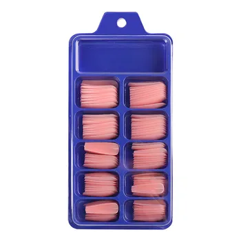 100 vienetų lizdinės plokštelės dėžutėje su vientisos spalvos nurodė neteisingus nagų lipdukai ilgai ballerina saldainiai raudona spalva mėlyna rožinė false nagai