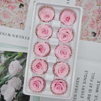 10VNT/BOX 4cm Konservuotos Gėlės Rožės Gėlių Nemirtingas Rose Valentino Dienos Dovana Amžinasis Gyvenimas Gėlių Dovanų Didmeninės B Lygis
