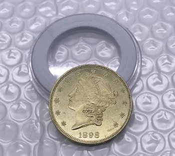 1898 Jungtinių Amerikos valstijų 20 Dvidešimt Dolerių Laisvė Vadovas Dvigubas Erelis su moto Aukso Žalvario monetos Kolekcionieriams Kopijuoti Monetos