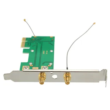 1PC 802.11 n Mini Wireless WIFI Mini PCI-E Card PCI-E Wlan Adapteris Plėtra, Tinklo plokštė, 2 Antenos, WiFi Konverteris
