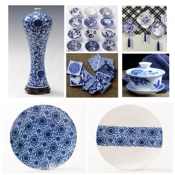 1pc Keramikos Molio Perkėlimo Popierius Underglaze Mėlyna ir Balta Popieriaus Jingdezhen Mėlynos ir Baltos spalvos Porceliano Aukštos Temperatūros Lipdukas Popierius