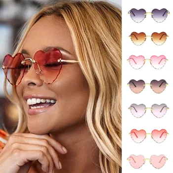 2021 Naujas unisex akiniai mados tendencija meilės akinius nuo saulės, skaidrios candy spalva atsitiktinis širdies formos taškus akiniai nuo saulės akiniai