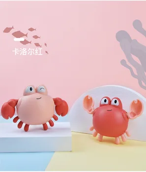2021 Naujausias Mielas Animacinių filmų Gyvūnų Krabų Classic Baby Vandens Žaislai Kūdikiams Vėžlys Žaizdos-iki Grandinės Clockwork Kūdikių Plaukimo Vonios Žaislas