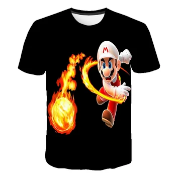 2021 m. vasarą naujas Mario 3D spausdinimo T-marškinėliai, drabužiai berniukams ir mergaitėms, vaikų drabužius, kūdikių atsitiktinis marškinėliai trumpomis rankovėmis didmeninės
