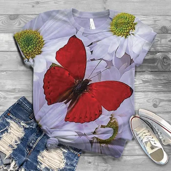 2021 tendencija moteriški marškinėliai vasaros moterų plius dydis multi-color 90 stilių drugelis tikėjimo moterų grafinis drugelis akvarelė