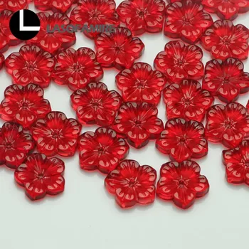 20pcs/daug Mados Gėlių Balta ir Raudona&Mėlyna Kristalų, Stiklo Karoliukai, Metalinės Papuošalai Priėmimo Priedai 12mm
