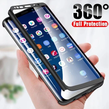 360 Pilnas draudimas atsparus smūgiams Telefono dėklas Samsung Galaxy S21 S8 S9 Plus S20 FE S10 Lite 20 Pastaba Ultra 8 9 10 A21S Apsauginės Plėvelės