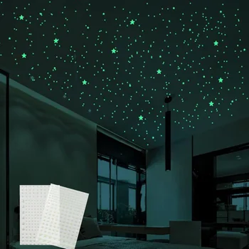 3D Burbulas Šviesos Žvaigždžių Taškų Siena Lipdukas Švyti Tamsoje 