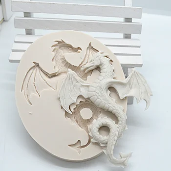 3D Kinijos Drakonas VS Magic Dragon Silikono Formos Minkštas Derva, Aromatas Akmens Papuošalai Pelėsių Konditerijos Taurės Pyragas Apdaila