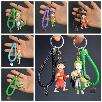 3D PVC Keychain Veiksmų Vienas Gabalas Luffy Zoro Sanji Paveikslas Modelis, Žaislų Krepšys Pakabukas Vienas Piec Anime Pav Key Finder Gerbėjų Dovanos