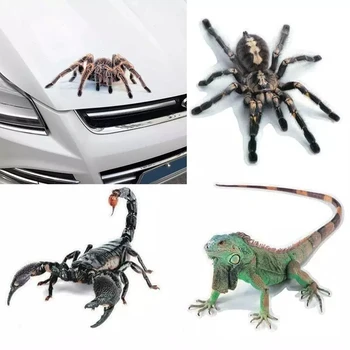 3D Voras, Driežas Skorpionas Automobilių Lipdukas 3D Gyvūnų Modelio Transporto priemonės Langą, Veidrodį Bamperio Lipdukas Dekoras atsparus Vandeniui Aukštos nelankstumą