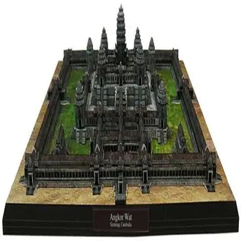 3D puzzle popieriaus pastato modelis žaislas pasaulyje didžiosios architektūra, Angkor Wat Vrah Vishnulok Siemreap Kambodža garsaus statyti