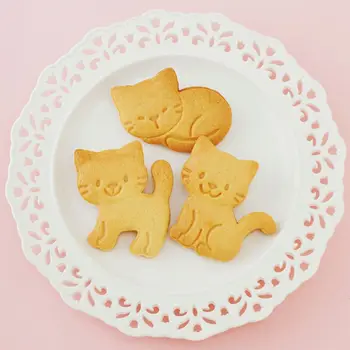 3Pcs/set Cute Kačių Slapukas Formų Minkštas Cutter Sausainių Cutter Pyragas, Pyragai, bandelės, Pelėsių De