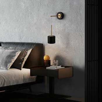 Aisilan prabanga sienos žibintai šepečiu juoda ir aukso sieniniai šviestuvai 5W miegamasis studijų LED šviestuvas