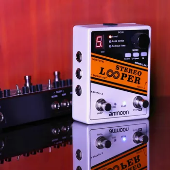 Ammoon STEREO LOOPER Gitaros Pedalas 10 Nepriklausomų Kilpos Elektrinės Gitaros Efektu Pedalas 10min Įrašymo Laikas Neribotas Overdubbing