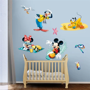 Animacinių Filmų Mickey Minnie Mouse Goofy Plutonas Sienų Lipdukai Vaikų Kambariai Kūdikio Namų Dekoro Disney 