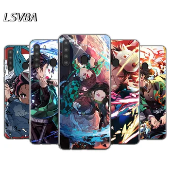 Anime Demon Slayer Kimetsu nr. Yaiba Samsung Galaxy A42 A51 A90 5G A80 A70 A70S A50 A60 M60S M30 A40 A2 Core Telefono dėklas