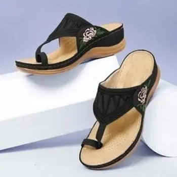 Batai moters vasaros sandalai pleištai bateliai moterims gėlių butas sporto sandalai romos sandalai moterims Mados Atsitiktinis Paplūdimio Šlepetės