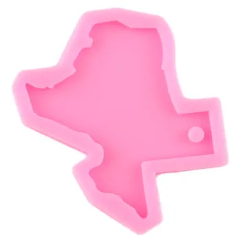 Blizga Texas Valstybės Keychains Pelėsių, Jungtinių valstijų žemėlapis Pakabukas Polimero Molis Papuošalai Priėmimo Blizgučiai Epoksidinės Silikono Dervos Pelėsis