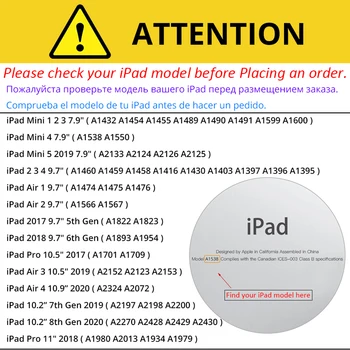 Byla oro 2 1 atvejis iPad 5-osios, 6-osios Kartos 10.2. 2019 m. 2020 m. oro 4 PU Smart Cover Atvejais Magnetas Pabusti Miego Tablet Atvejais