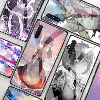 Case for Samsung Galaxy Note 10 20 Ultra 10 Lite Pastaba 8 9 10 Plius 20 5G Grūdinto Stiklo Dangtis Anime Rem Vėl Nulis