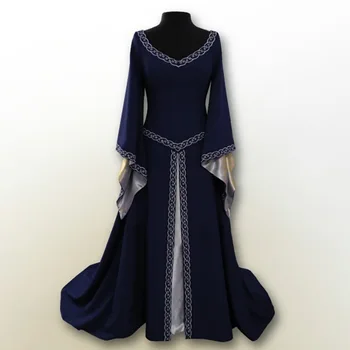 Cosplay Viduramžių Rūmuose Princesė Dress Suaugusieji, Derliaus Šalis, vakare gown Retro Renesanso Tailed Dress Kostiumai, plius dydis 5XL