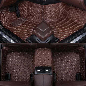 Custom Telefoną kišenėje automobilio grindų kilimėlio VW Tiguan TOUAREG Touran Atlas GOL Caravelle Sharan variantas kiliminė danga, Patvari oda