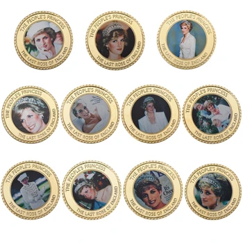 Didžiosios britanijos Princesė Diana Auksą, Sidabrą, Monetas, Monetų Laikiklis Paskutinis Rose Vertės Monetų Kolekciją Suvenyras, Dovana