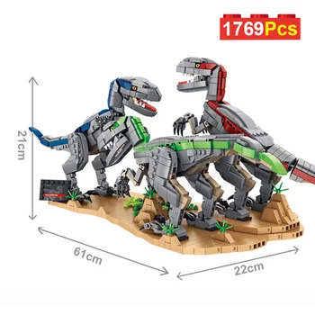 Dinozaurų Juros periodo Dino Pasaulyje Parkas Velociraptor Blokai Tyrannosaurus Rex 