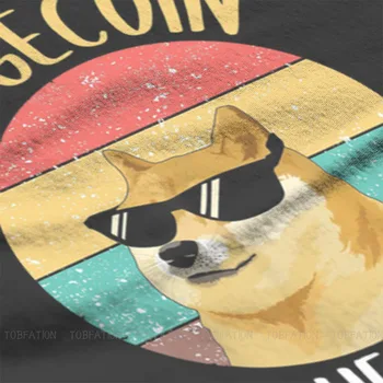 Dogecoin Į Mėnulį Kriptografijos Monetos Klasikinis Cryptocurrency Meno Marškinėlius Viršuje Medvilnės Negabaritinių Crewneck Streetwear Graphic marškinėliai Vyrams