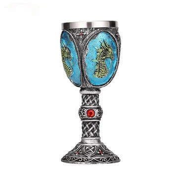 Dragon King Dervos Nerūdijančio Plieno Goblet 200ml Retro Vyno taurė Gotikos Kokteilių Stiklines Viskio Taurės Pub Baras Drinkware Dropship