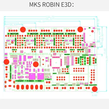 Drop laivyba Robin E3d 3D Spausdintuvas Silent Mainboard Praktinių Pagrindinė Valdymo plokštė 3d Spausdintuvo Dalys, Patvarus Tft Ekranas, Usb Spausdintuvą