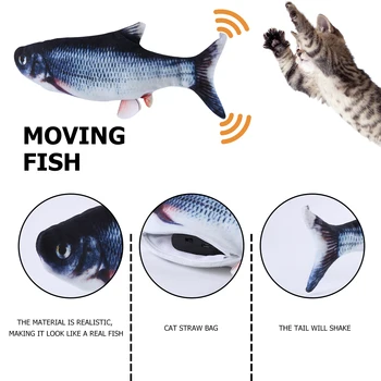 Elektros Floppy Žuvų Katė Žaislas Realus flop ' e Kačių, Žuvų, Kad Juda USB Įkrovimo Pasiūlymas Įdomus Interaktyvūs Žaislai