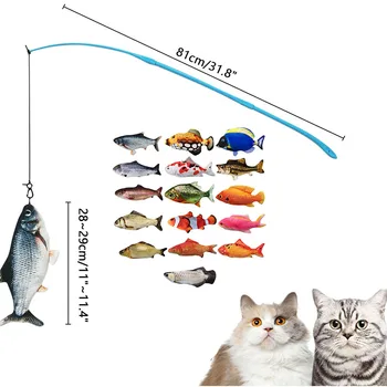 Elektros žuvų žaislas katė maža tunų kačių žaislai interaktyvių elektroninių floppy žuvų katė žaislas su katžolių Pet Žaislas katė prekes