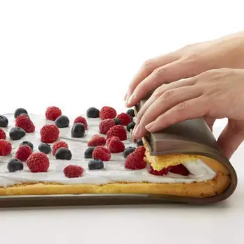 FashionNon-stick kepimo Pyragai, bandelės, įrankiai, Silikoninės kepimo skardos Virtuvės įrankiai Silikono formos Šveicarijos roll maisto ruošimo priemonės Atsitiktinai spalva