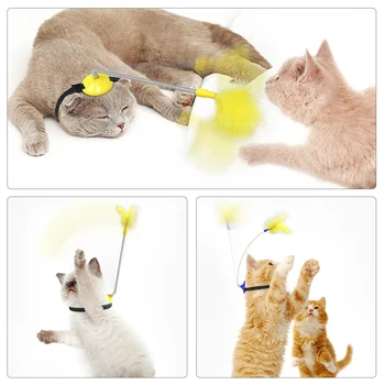 Fidget Žaislai, Kačių Žaislas Spyruoklės, Katės Interaktyvus Kačiukas Žaislai Plunksnų Lazdele, Su Apykakle Kačių Reikmenys Natūralių Plunksnų Su Varpeliu