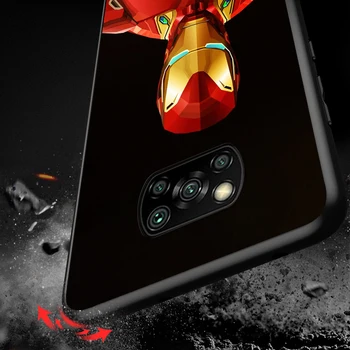 Geležinis Žmogus herojus Xiaomi Poco X3 NFC X2 M3 M2 F2 F3 Pro C3 F1 A2 Lite Mix3 Žaisti Silikono Soft Black Telefono dėklas