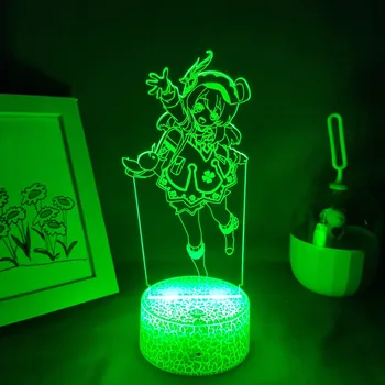 Genshin Poveikio Žaidimas Klee Paveikslas 3D Lavos Lempa Led RGB Baterija Naktį Žibintai Kietas Dovana Draugui, Miegamojo, Stalo, Spalvinga Apdaila