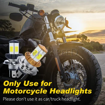 H4 Motociklo LED Žibintų Lemputė Balta Hi Lo, 6000K Šviesos Konversijos Rinkinys Su LED, COB Žetonų Už Motociklą, Motorolerį priekinis žibintas