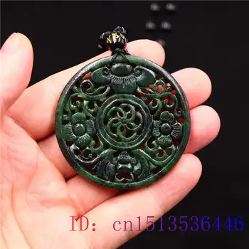 Jade Gpgb Pakabukas Juodas Žalias Žavesio Papuošalai Karoliai Kinijos Dovanos Amuletas Gamtos Mados Išraižytas