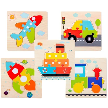 Kūdikių Žaislai, Mediniai 3d Puzzle Tangram Formų Mokymosi Animacinių filmų Gyvūnų Žvalgybos Dėlionės, Žaislai Vaikams, Švietimo