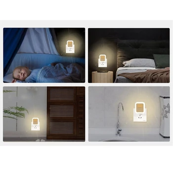 LED Nakties Šviesos kištukinis Lizdas su Judesio Jutiklis, šviesos srautą galima reguliuoti Energijos Taupymo Baby Light su Nuotolinio Valdymo EU Plug