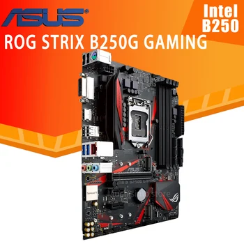 LGA 1151 Asus ROG STRIX B250G ŽAIDIMŲ Plokštė i7 i5, i3 DDR4 2400MHz 64GB M. 2 DVI HDMI Desktop Intel B250 Placa-Mãe 1151 Panaudota