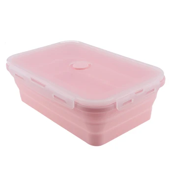 Lunchbox1600ML Nešiojamų Stačiakampio Silikono keičiamo dydžio Lankstymo Bento Dėžutė su Silikono Sandarinimo Plug - 40 -230 C temperatūros.