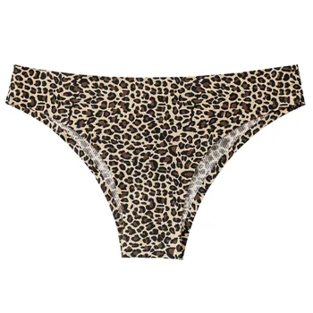 Mados Kelnaitės Moterų Sexy Kelnaitės Besiūliai Apatiniai Leopard Girl Bikini Medvilnė Tarpkojo Skaidrus apatinis Trikotažas apatinės Kelnės