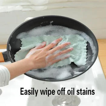 Mikropluošto šluoste absorbentas indų pašluostės virtuvės rankšluosčiu namų valymo audiniu non-stick naftos sutirštės stalviršio šveitimo padas įrankis