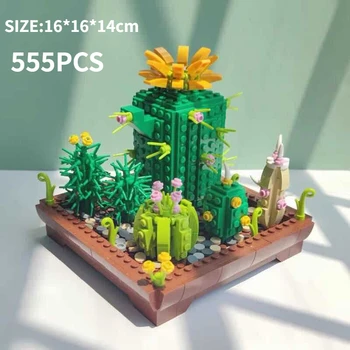 Mini statybiniai blokai modeliavimas Sultingi augalų serijos Vazoninių kaktusas įspūdį Biuro ir namų apdailos, dovanos draugams